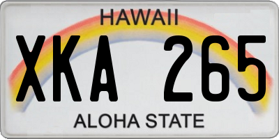 HI license plate XKA265