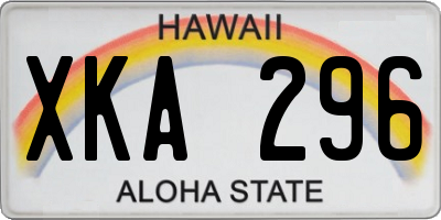 HI license plate XKA296