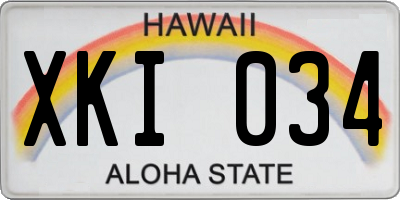 HI license plate XKI034