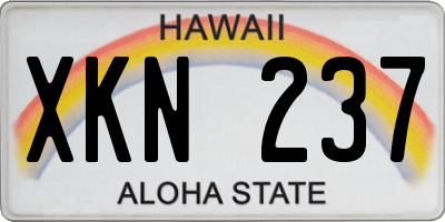 HI license plate XKN237