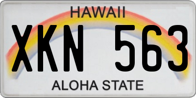HI license plate XKN563