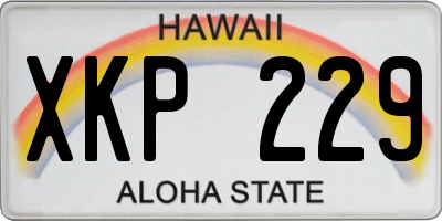 HI license plate XKP229