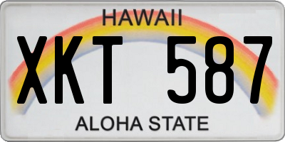 HI license plate XKT587
