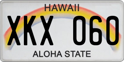 HI license plate XKX060