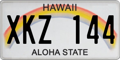 HI license plate XKZ144