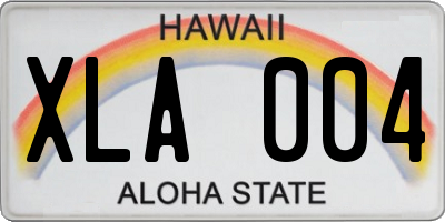 HI license plate XLA004