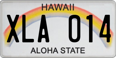 HI license plate XLA014