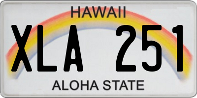 HI license plate XLA251