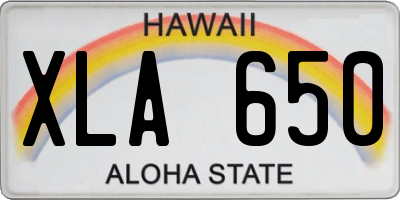 HI license plate XLA650