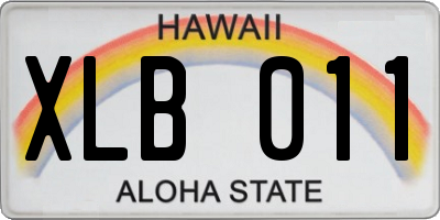 HI license plate XLB011