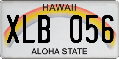 HI license plate XLB056