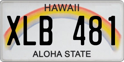 HI license plate XLB481