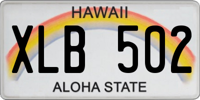 HI license plate XLB502