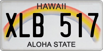 HI license plate XLB517