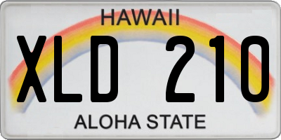 HI license plate XLD210