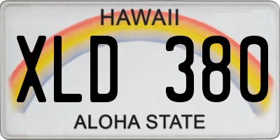HI license plate XLD380