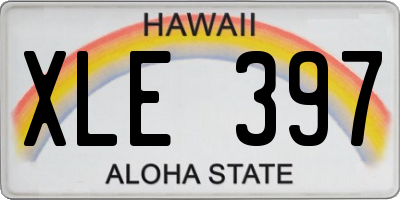 HI license plate XLE397