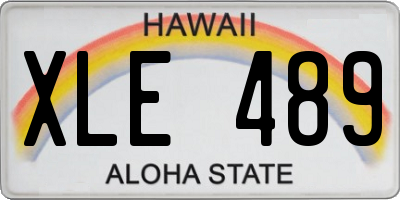 HI license plate XLE489