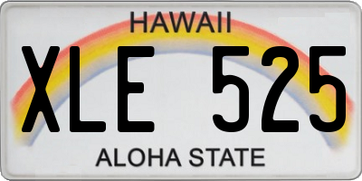 HI license plate XLE525