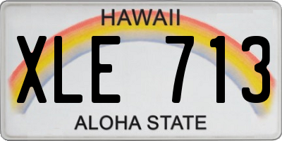 HI license plate XLE713