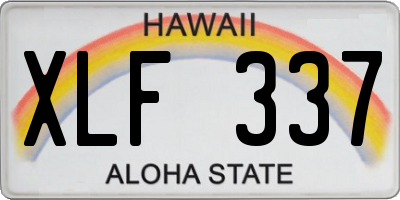 HI license plate XLF337
