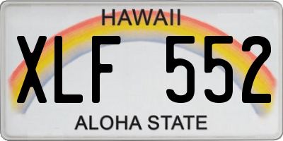 HI license plate XLF552