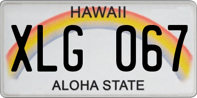HI license plate XLG067