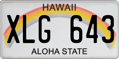 HI license plate XLG643