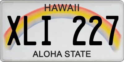 HI license plate XLI227