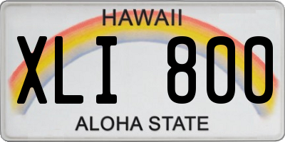 HI license plate XLI800