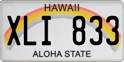 HI license plate XLI833