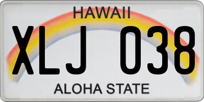HI license plate XLJ038