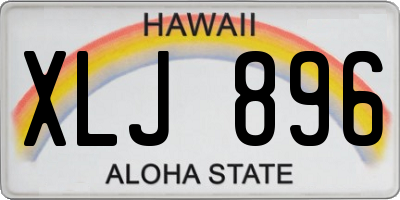 HI license plate XLJ896
