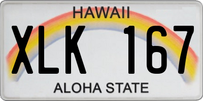 HI license plate XLK167