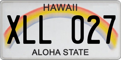 HI license plate XLL027