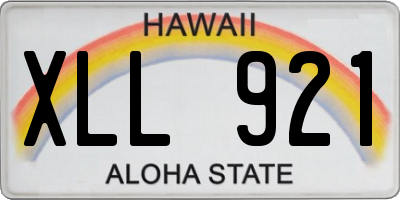 HI license plate XLL921