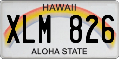 HI license plate XLM826