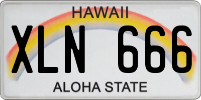 HI license plate XLN666