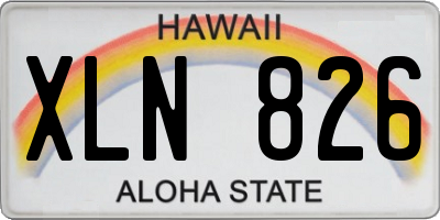 HI license plate XLN826