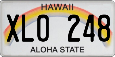 HI license plate XLO248