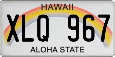 HI license plate XLQ967
