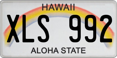 HI license plate XLS992