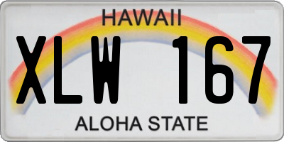 HI license plate XLW167