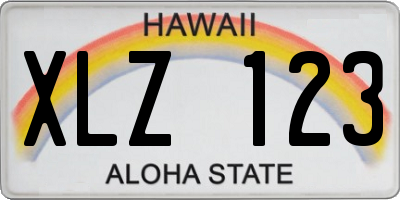 HI license plate XLZ123