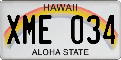 HI license plate XME034
