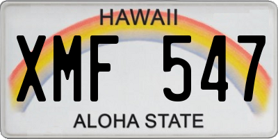 HI license plate XMF547