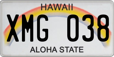 HI license plate XMG038
