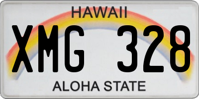 HI license plate XMG328