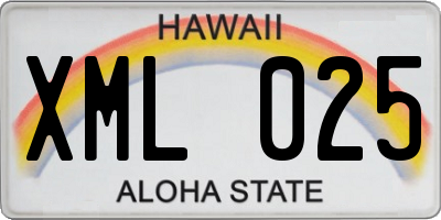HI license plate XML025