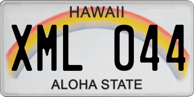 HI license plate XML044
